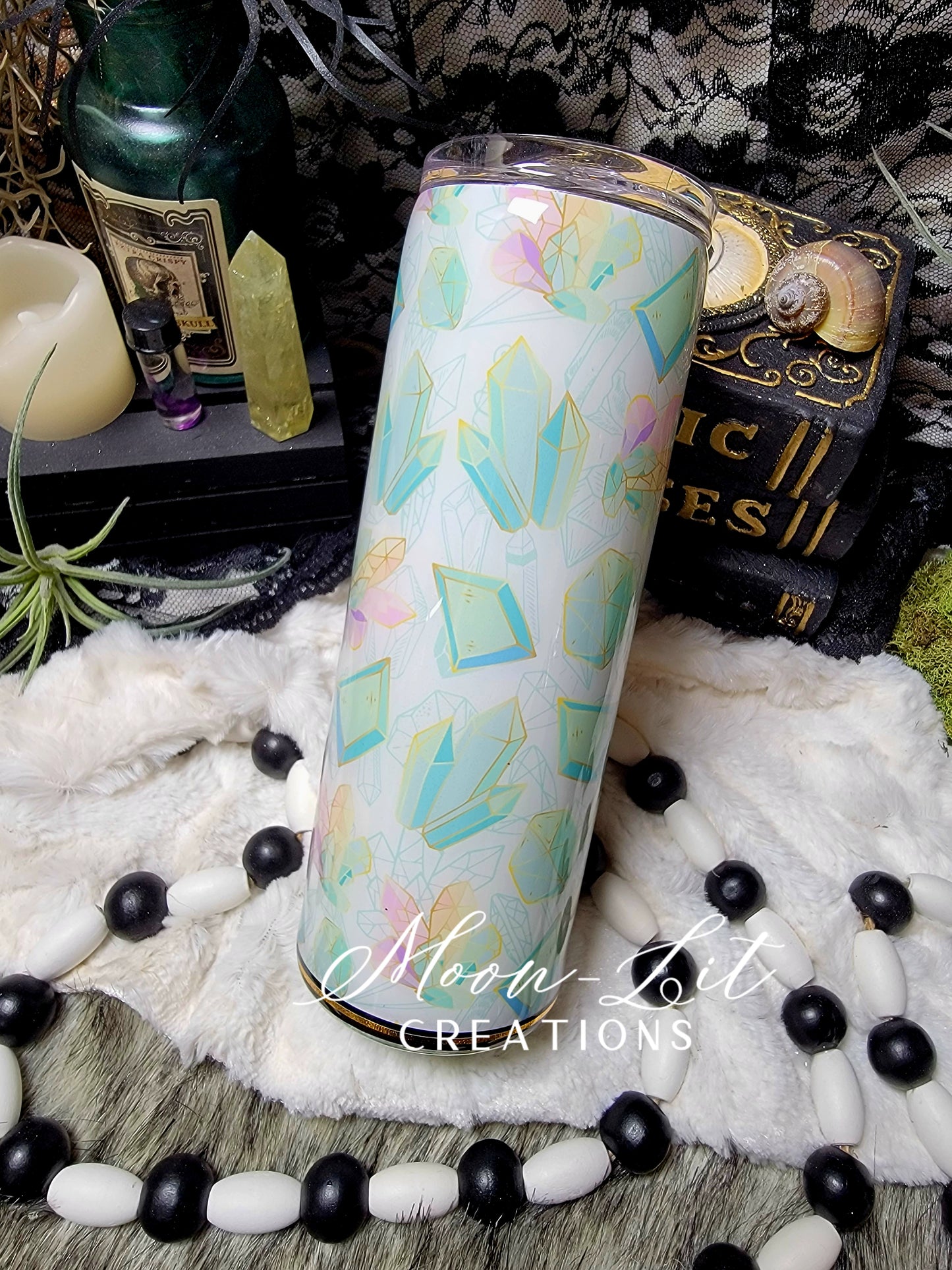Minty Green Crystal 20oz Skinny cup (Ready to Ship)