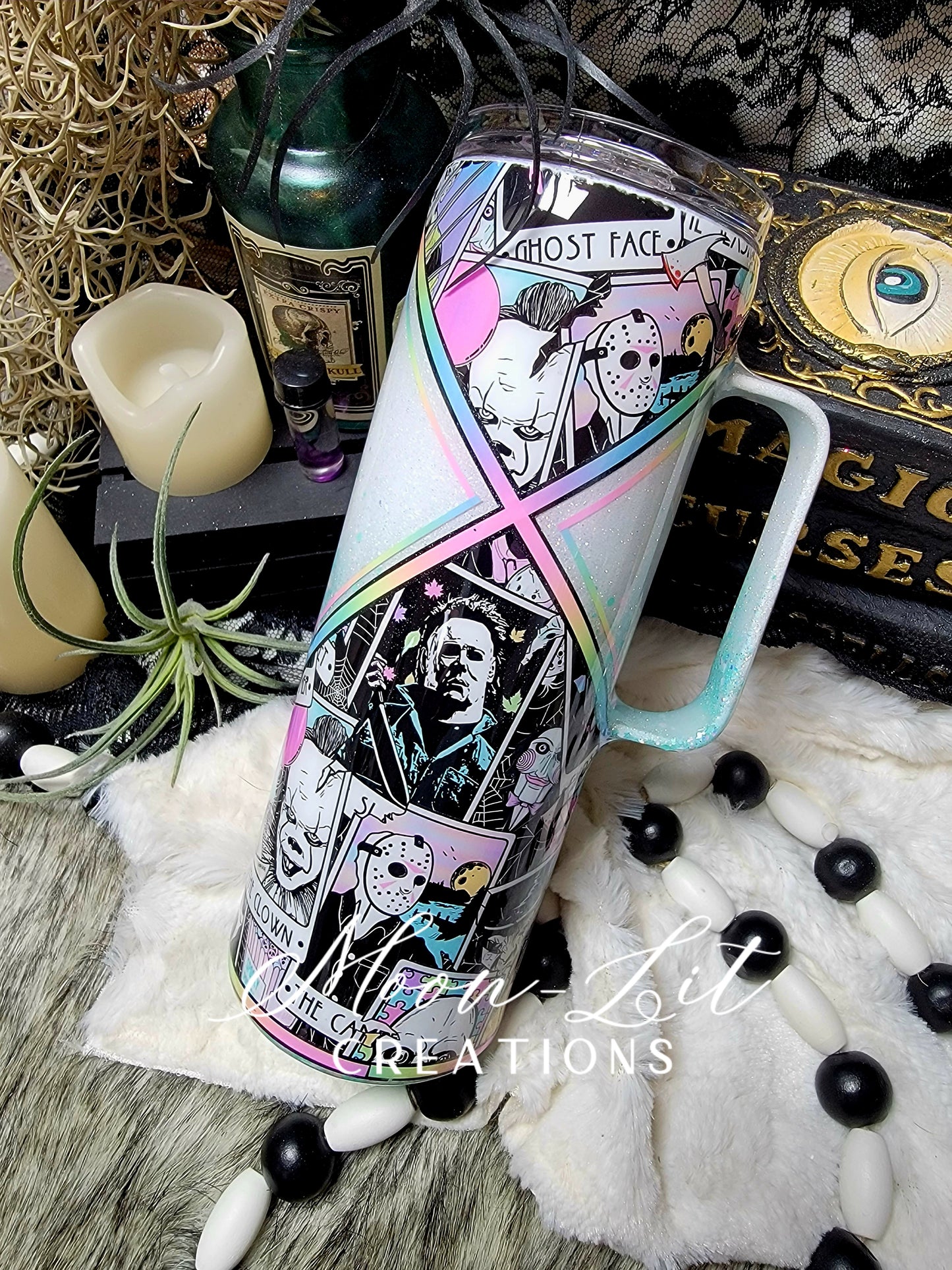 Pastel Horror Movie Characters 20oz Skinny w/handle (Ready to Ship)