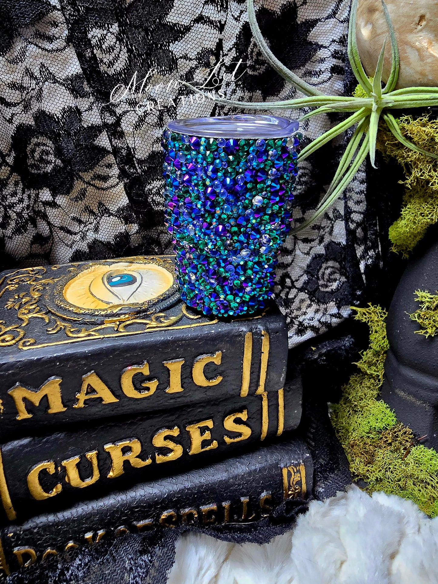 Rhinestone Shot Glass with lid & Straw