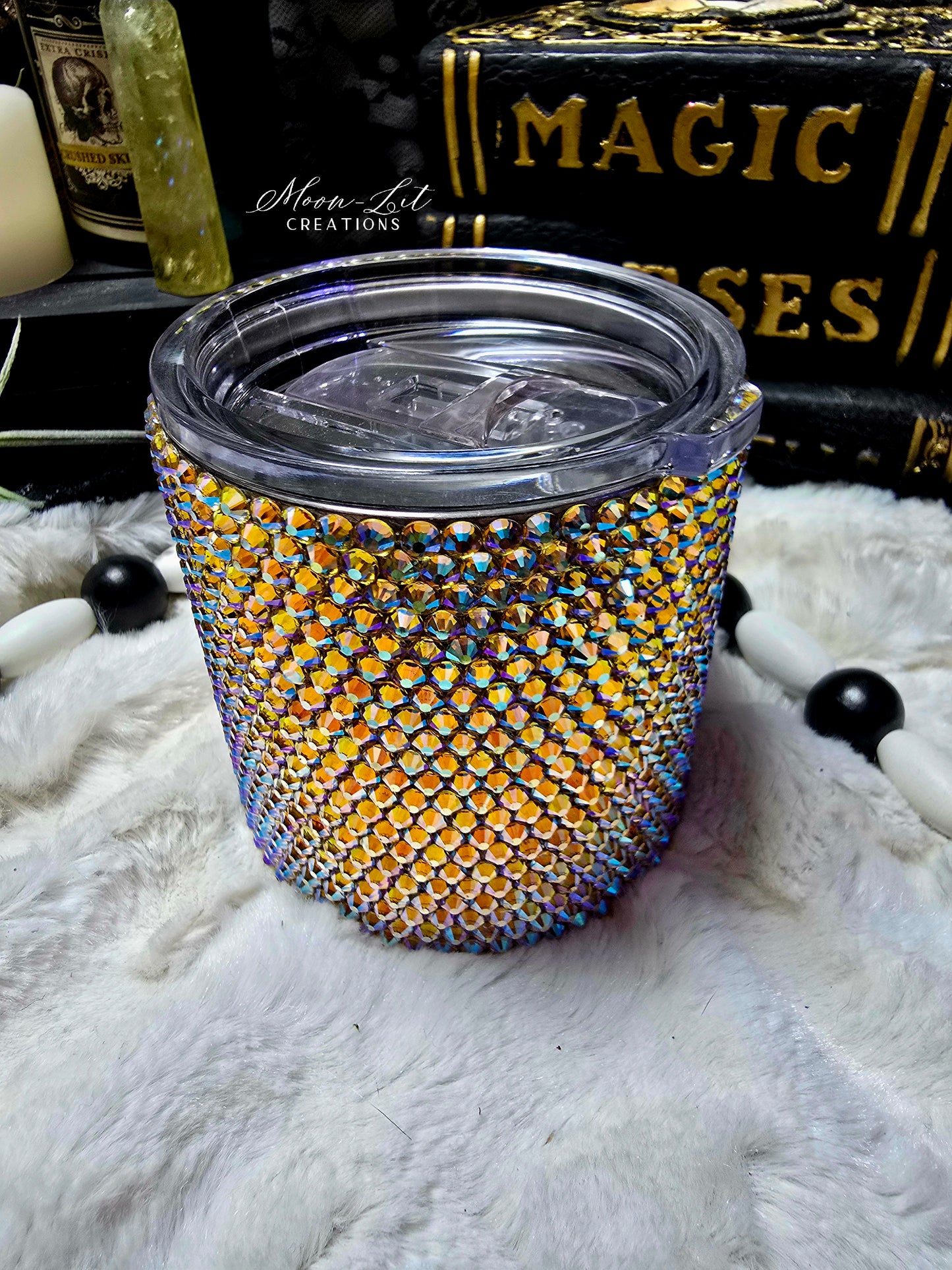 Sunset multi shift Rhinestoned Whiskey Tumbler (Ready to Ship)
