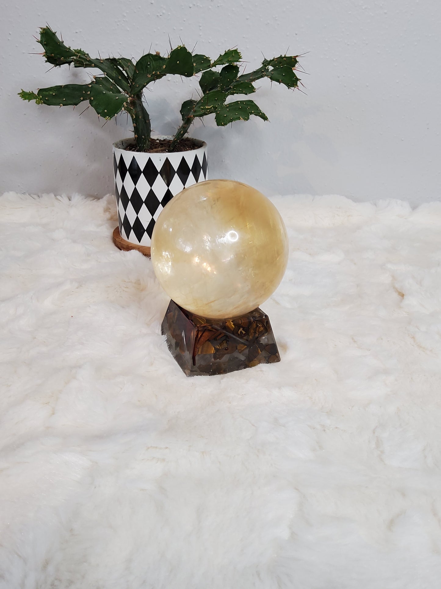 Honey Calcite Sphere