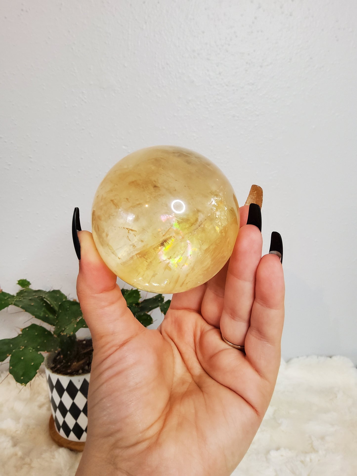 Honey Calcite Sphere