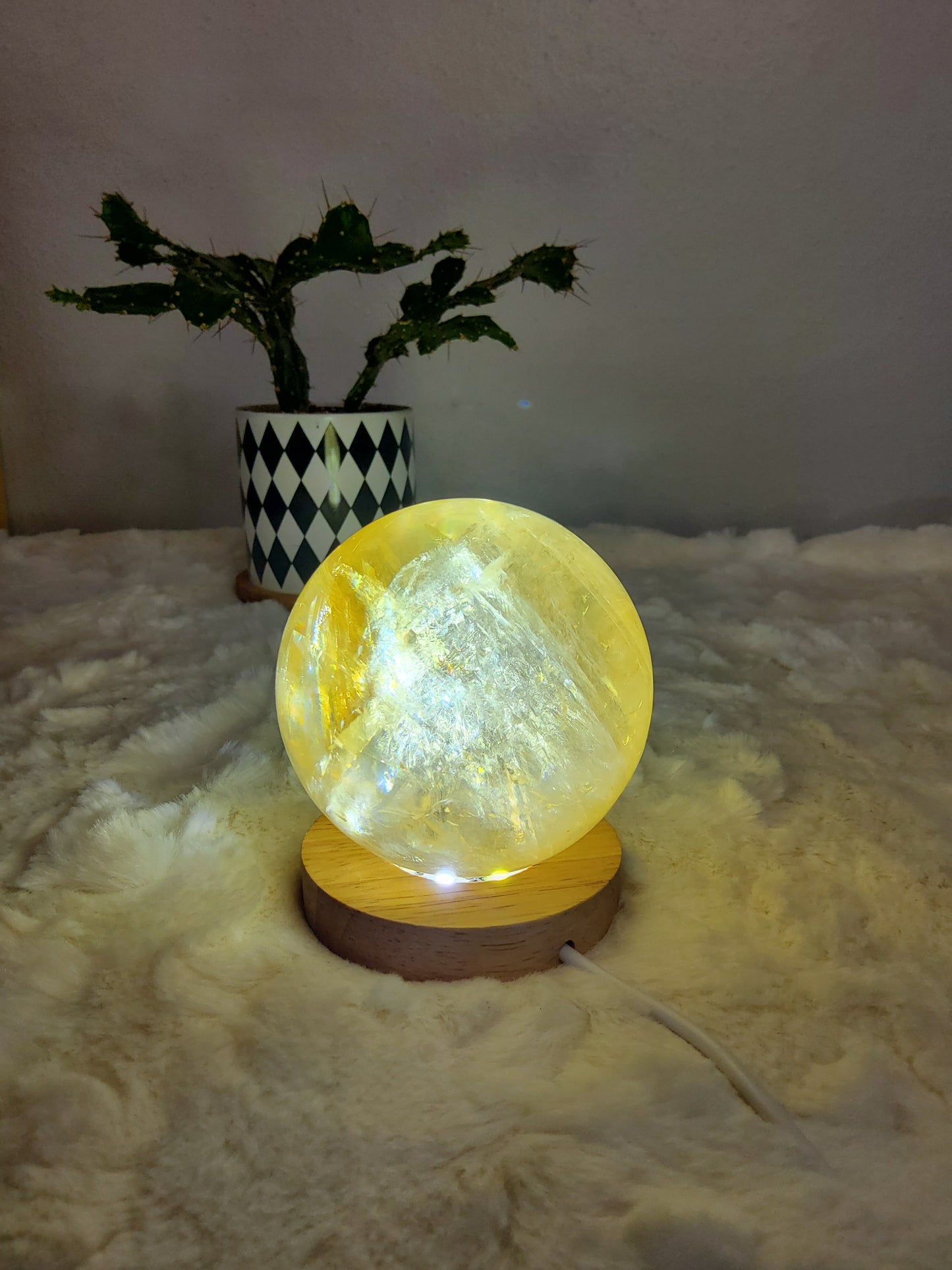 Honey Calcite Sphere