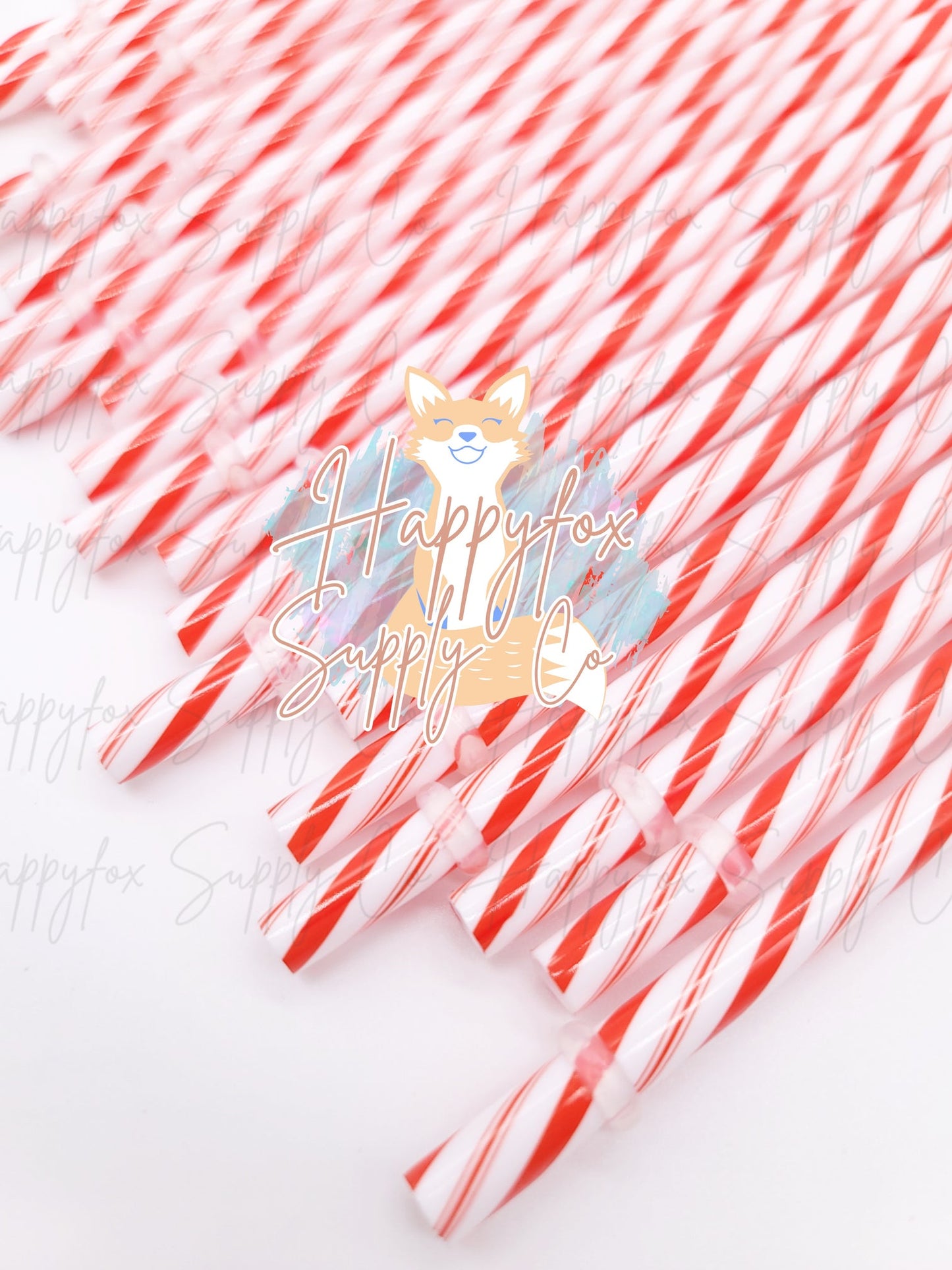 9.8" Candy Cane reusable straw