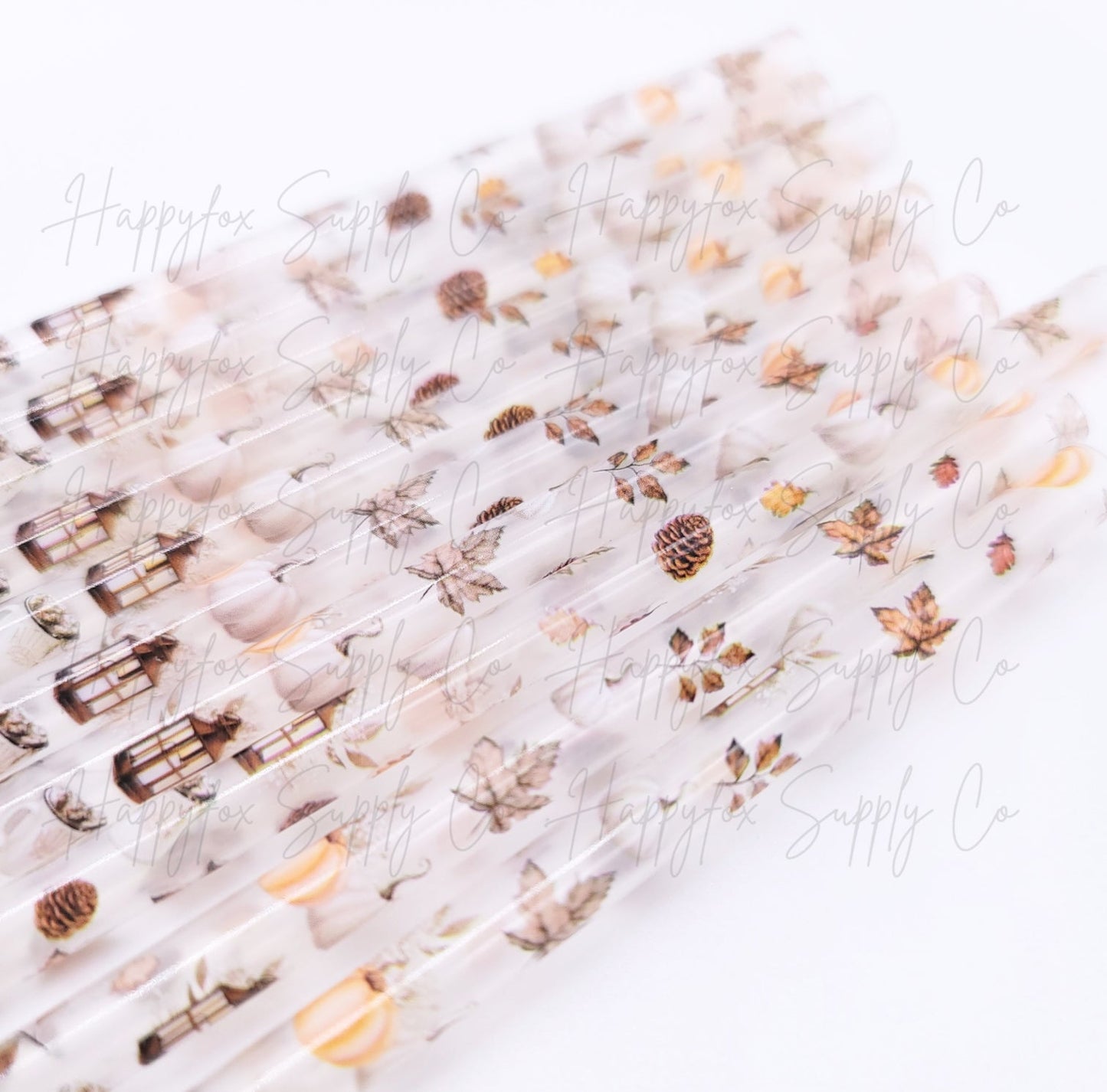 10" Fall Vibes Reusable Plastic Straw