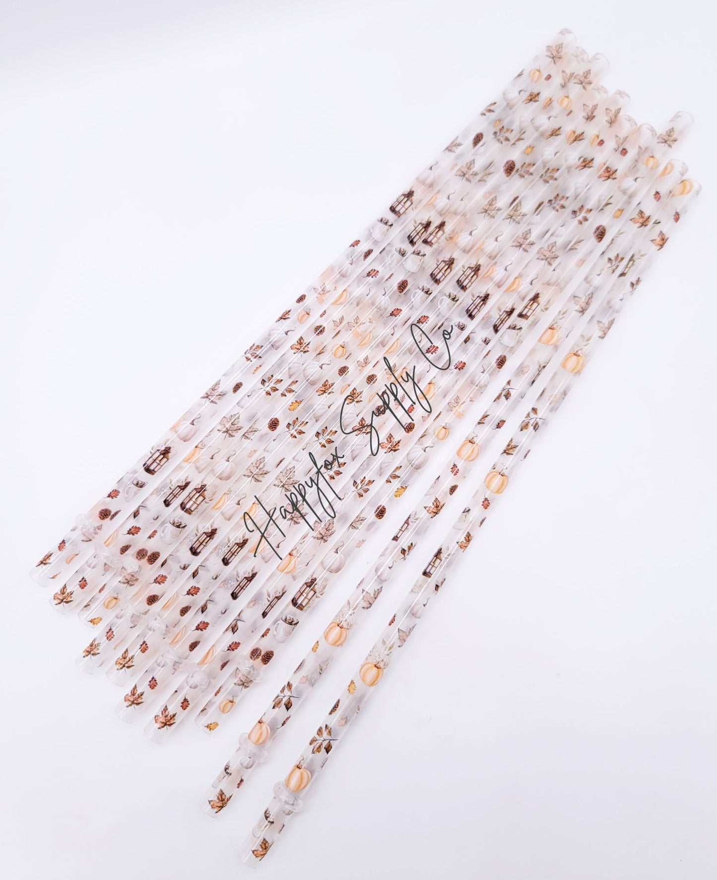 10" Fall Vibes Reusable Plastic Straw
