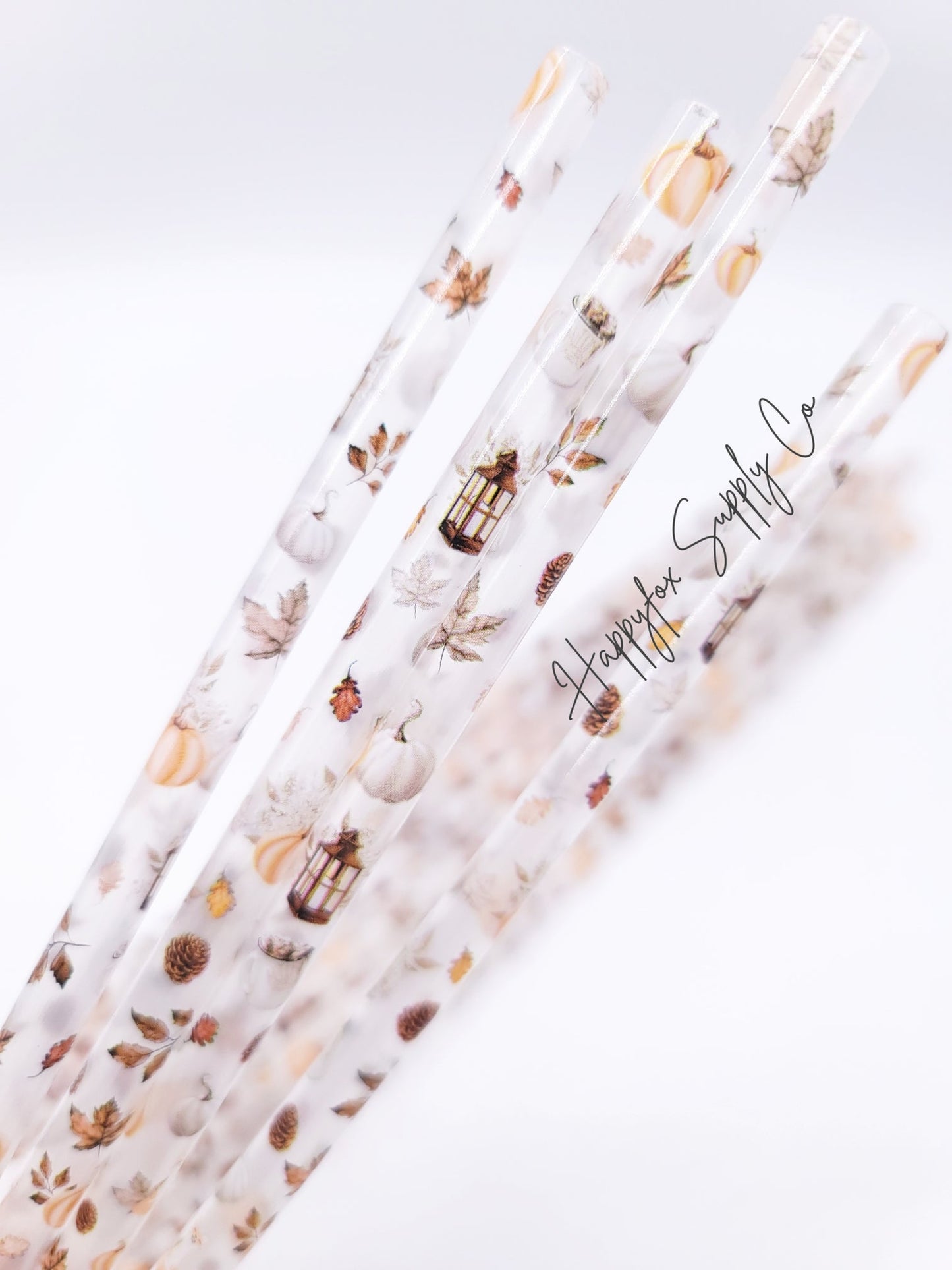 10" Fall Vibes Reusable Plastic Straw
