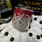 Ruby Red & Silver Ombred Rhinestoned Whiskey Tumbler (Ready to Ship)