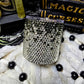 Gun Metal Black & Silver Ombred Rhinestoned Whiskey Tumbler (Ready to Ship)