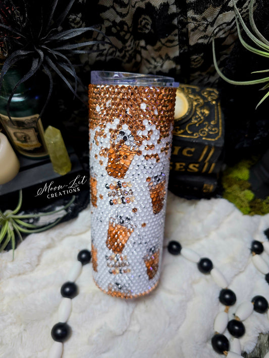 Skull & Coffee Ombred Rhinestoned 20oz Cup (Ready to Ship)