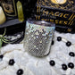 Glow in the Dark powder Blue & Silver Ombred Rhinestoned Whiskey Tumbler (Ready to Ship)