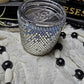 Glow in the Dark powder Blue & Silver Ombred Rhinestoned Whiskey Tumbler (Ready to Ship)
