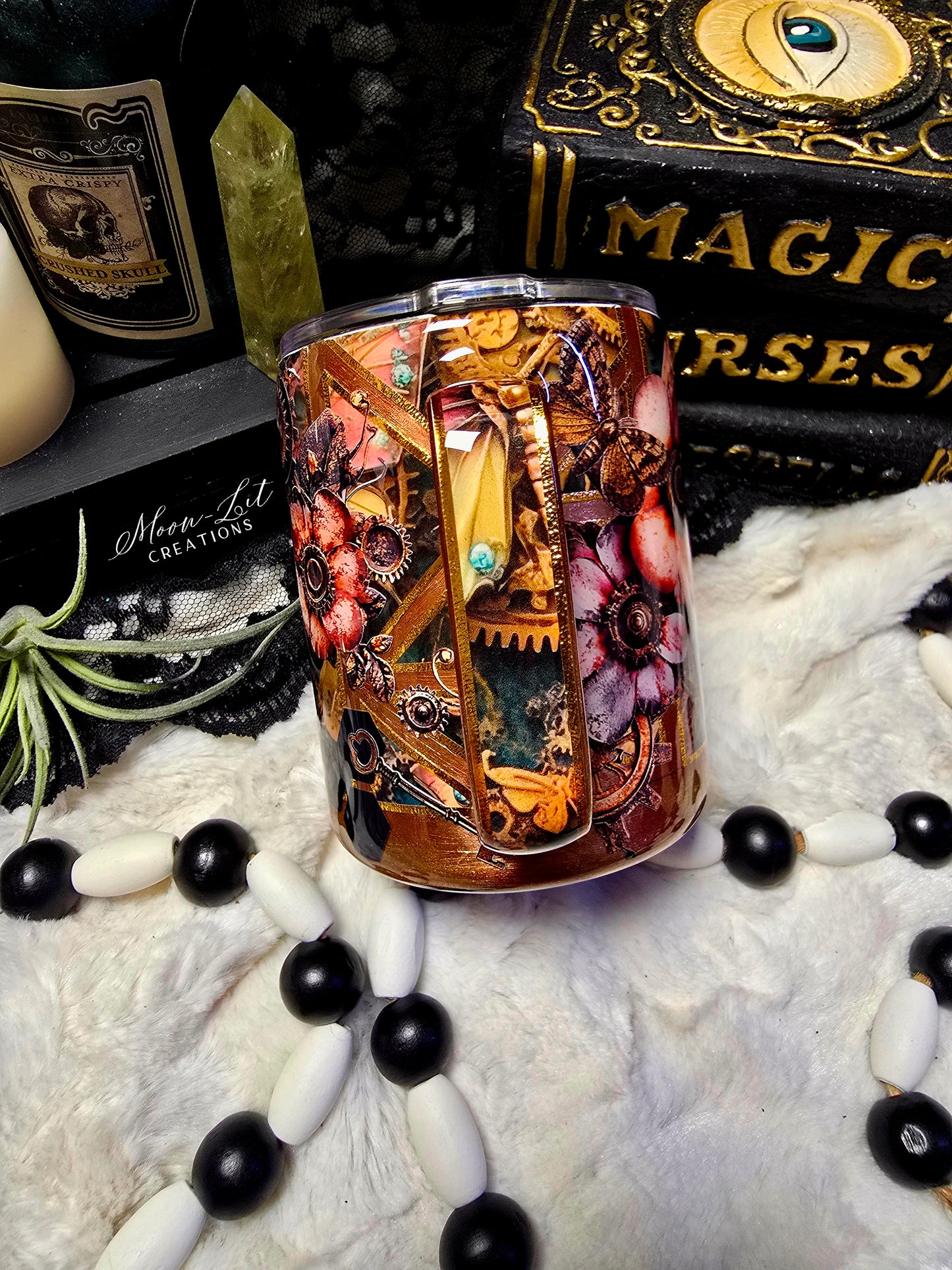 12oz Floral Steam punk coffee mug