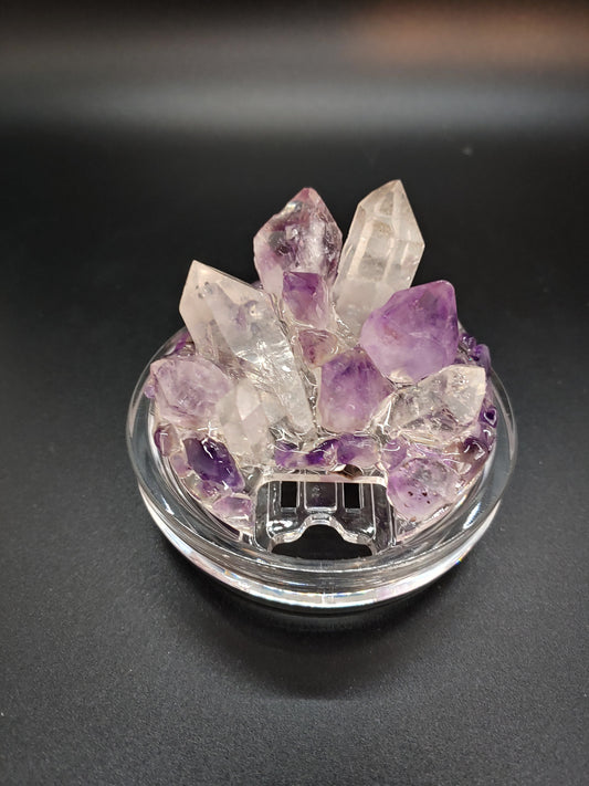 Amethyst & Clear Quartz Topper (Pre Order)