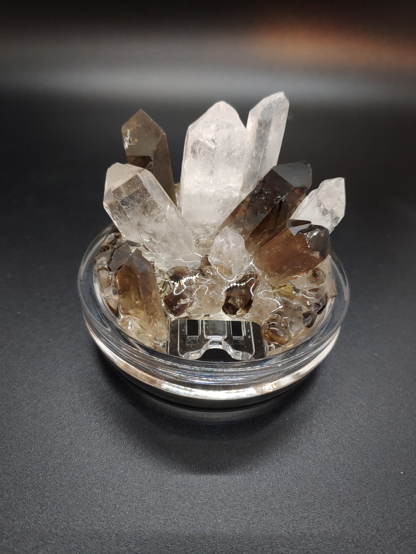 Smokey Quartz & Clear Quartz Topper (Pre Order)