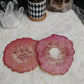 Strawberry Quartz Agate inspired coasters (set of 2)
