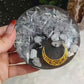 Rainbow Moonstone & Selenite coaster/ crystal charging plate