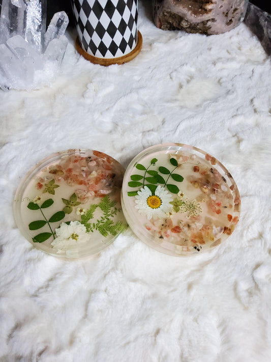 Sunstone and Flowers Coasters (set of 2)