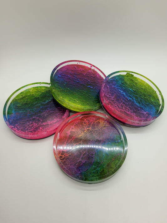 Abstract Rainbow coasters (Set of 4)