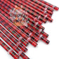 10" Red Buffalo Plaid Straws