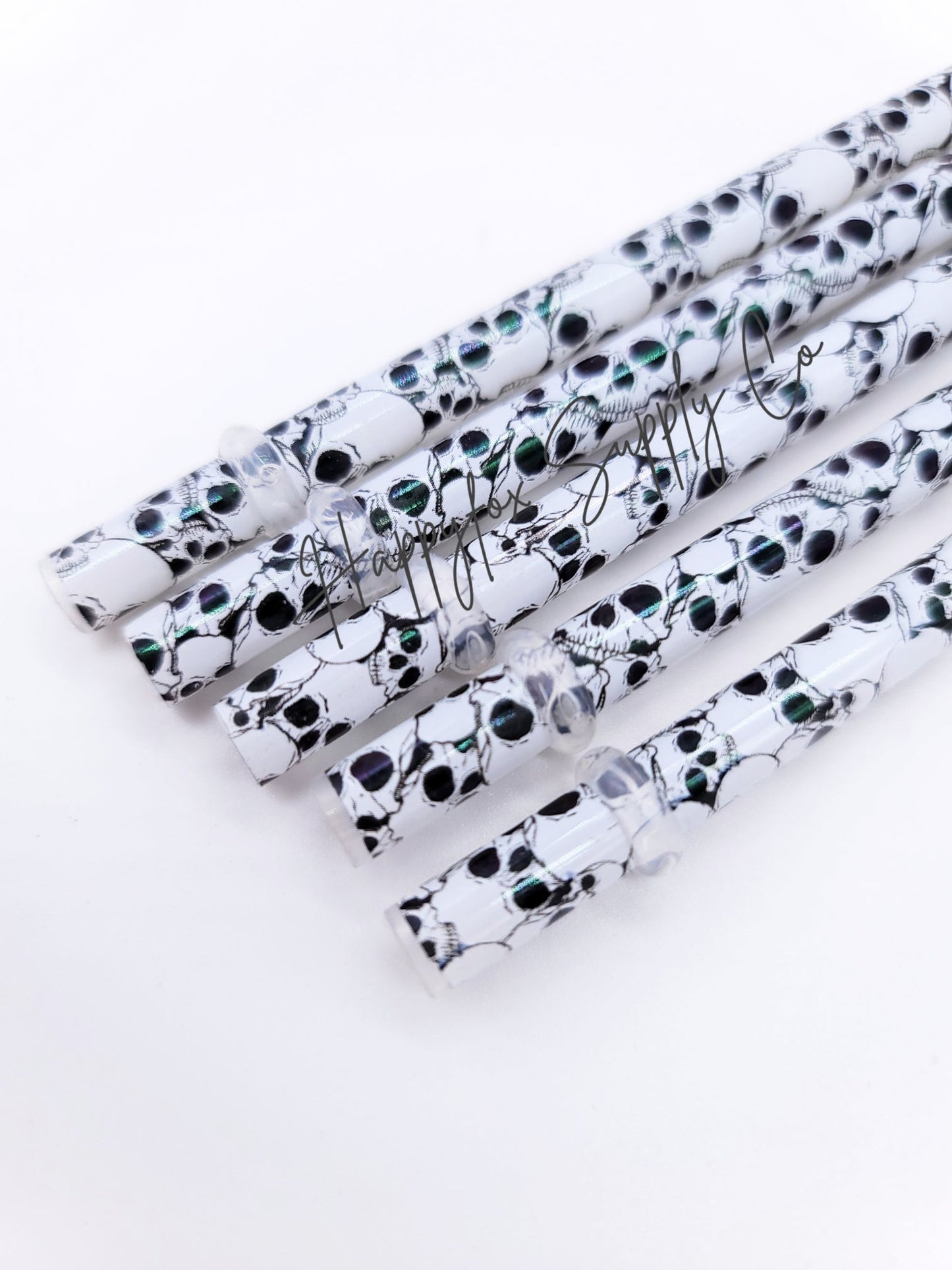 10" Skull Reusable Straws