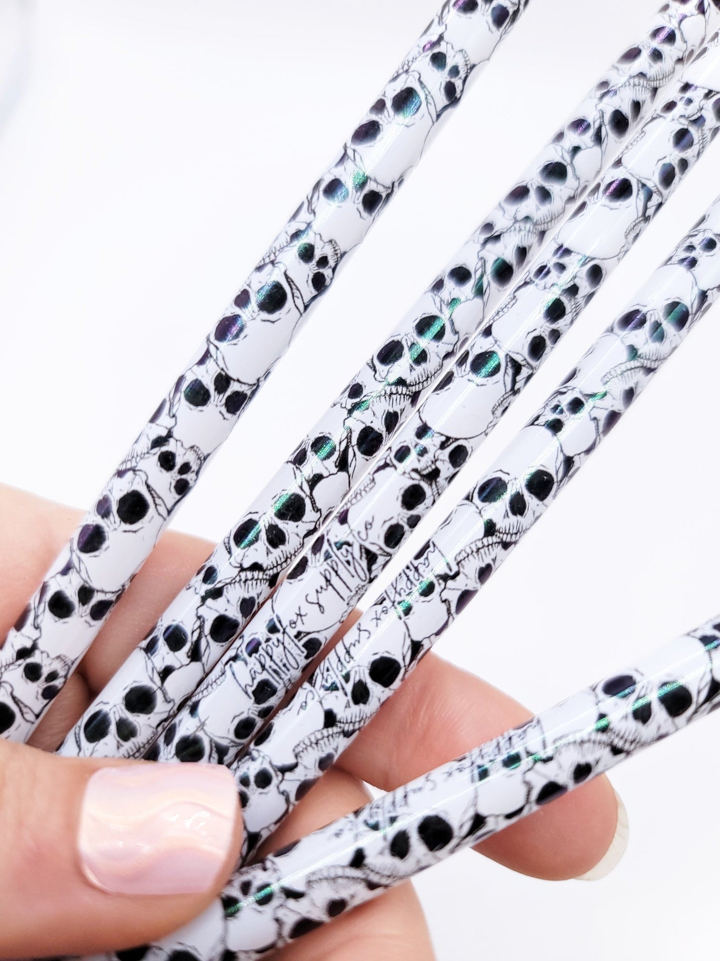 10" Skull Reusable Straws
