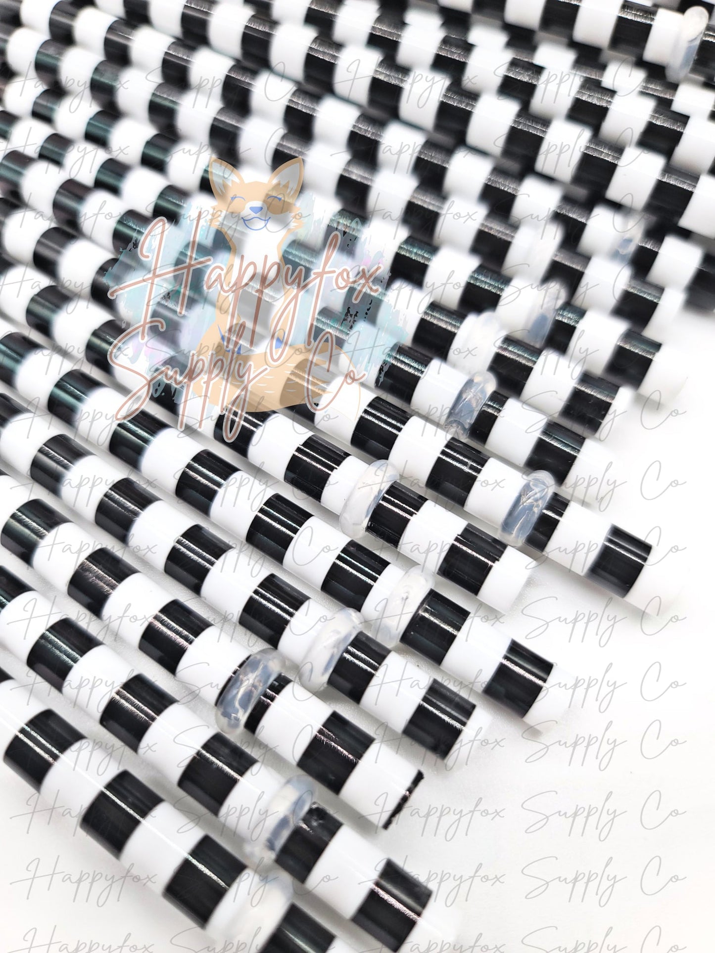 10" Striped reausable plastic straw