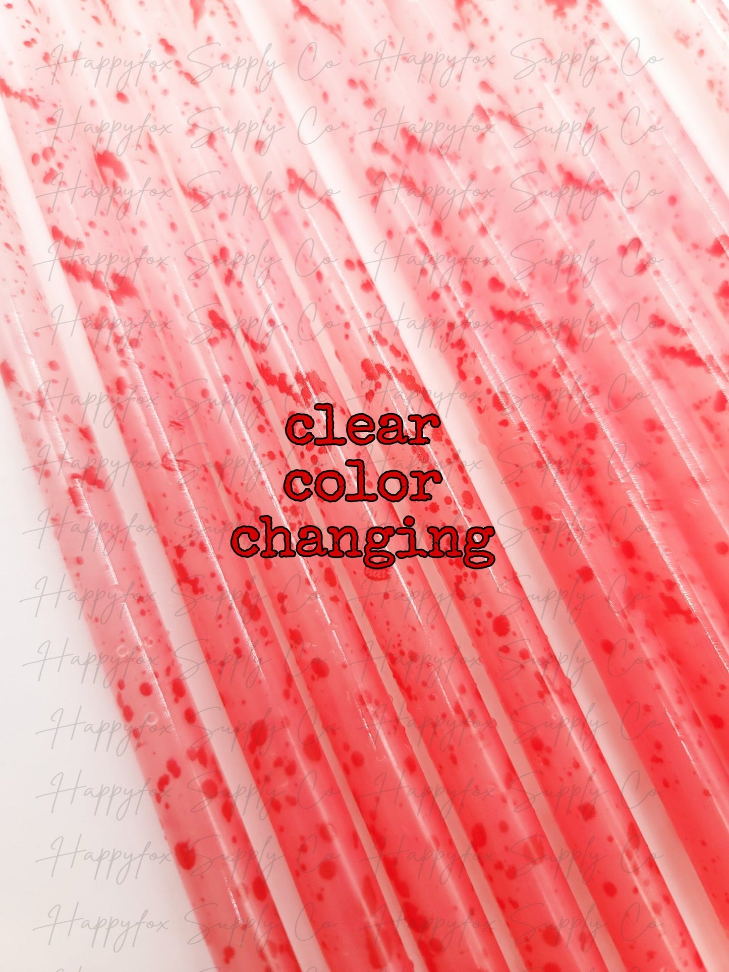 10" Blood Splater (Color Changing) Reausable Plastic Straw