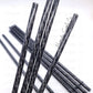 10" Black Swirl Reausable Plastic Straw
