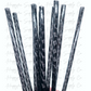 10" Black Swirl Reausable Plastic Straw