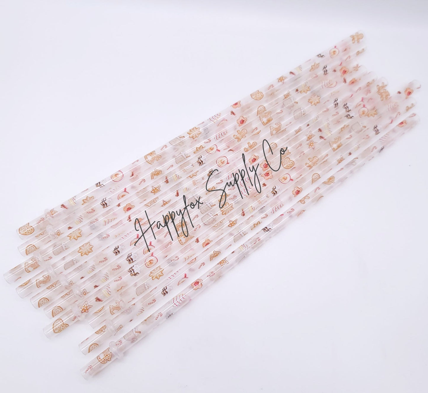 10" Winter Treats Reusable Plastic Straw