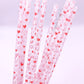 Clear Valentine Heart Reusable plastic straw